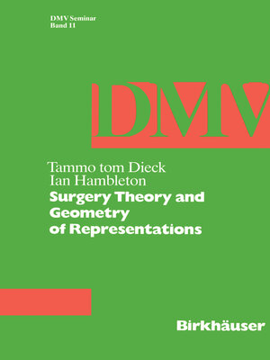cover image of Surgery Theory and Geometry of Representations